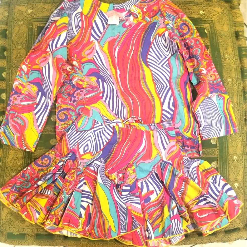 Boho shirt and skirt set size 6 (like new)